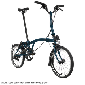 Brompton C-Line Explore - Black Edition (6 speed)-Folding Bikes-Brompton-Ocean Blue-Low-Bicycle Junction