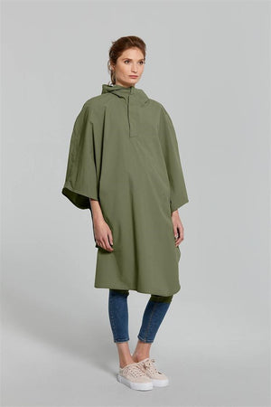 Basil - Unisex Hoga Rain Poncho-Clothing-Basil-Olive Green-Bicycle Junction